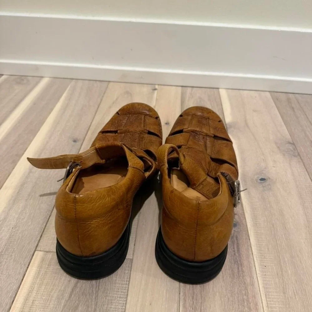 VINTAGE MADE IN BRAZIL Johnson and Murphy leather sandal shoes Sz 11